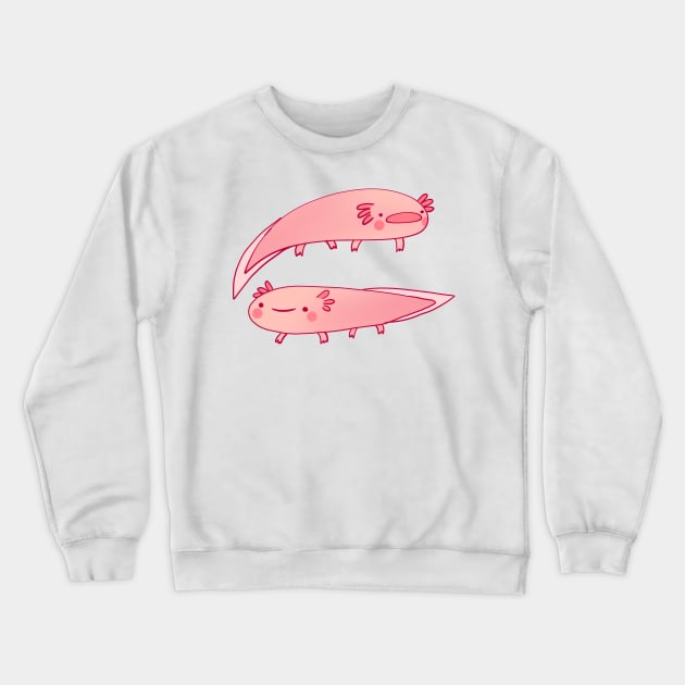 Cute axolotls illustration Crewneck Sweatshirt by Mayarart